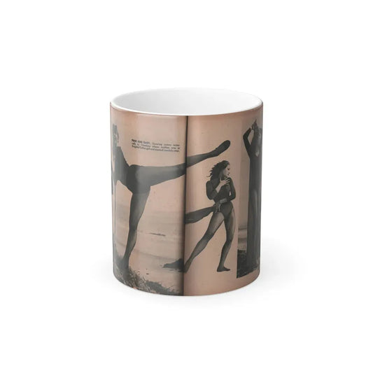 Julie Newmar #353 - [Pages 40 & 41] Pages 3 & 4 of 6 with, Julie+3 B&W Photos & 1 Caption from PHOTO Digest Mag. Oct. '53 (Vintage Female Icon) Color Changing Coffee Mug 11oz - Go Mug Yourself