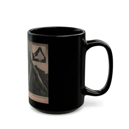 Julie Newmar #354 - Pages 42 & 43 Pages 5 & 6 of 6 with, Julie+3 B&W Photos & 1 Caption from PHOTO Digest Mag. Oct. '53 (Vintage Female Icon) Black Coffee Mug - Go Mug Yourself