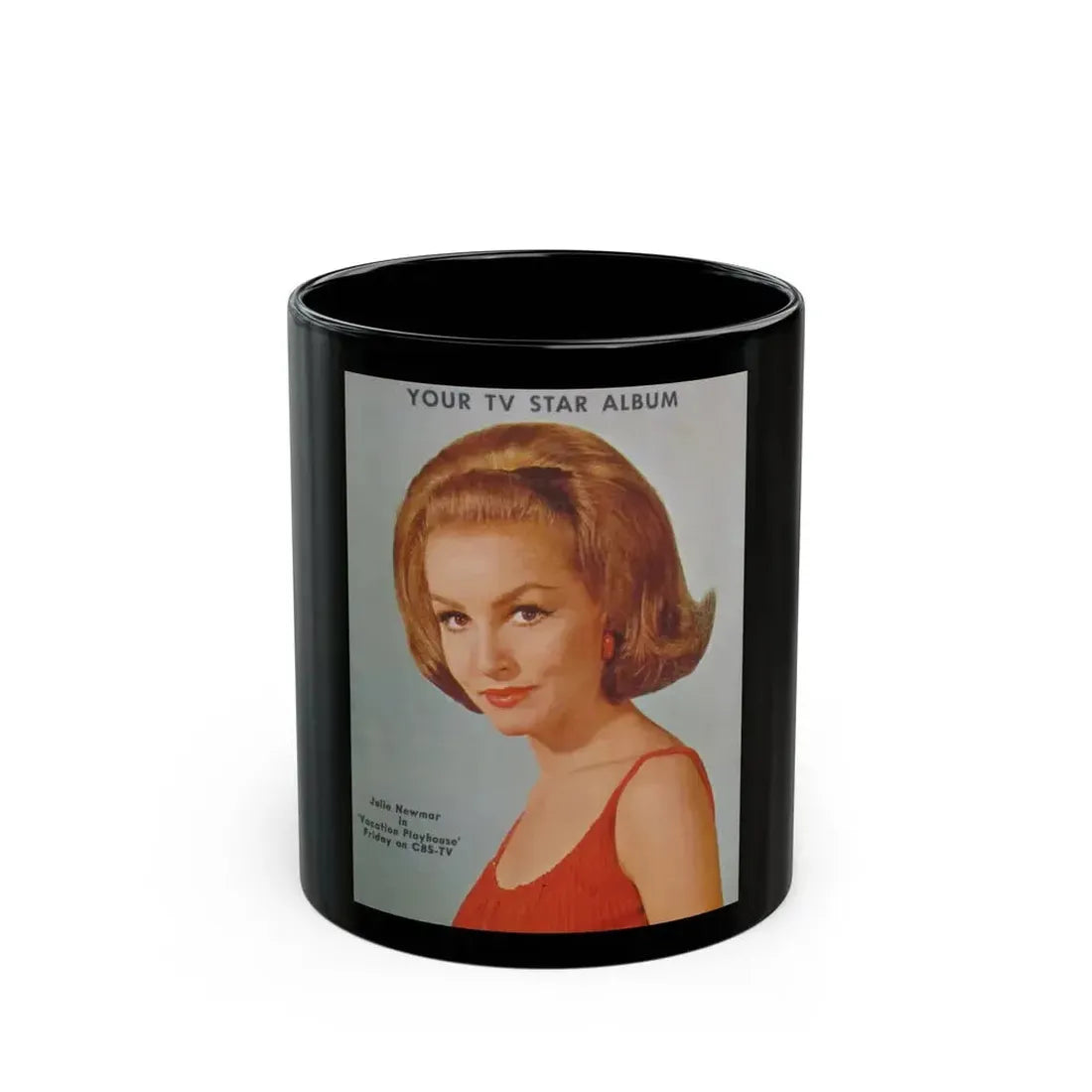 Julie Newmar #369 - T.V. Guide Photo '65 (Vintage Female Icon) Black Coffee Mug 11oz - Go Mug Yourself