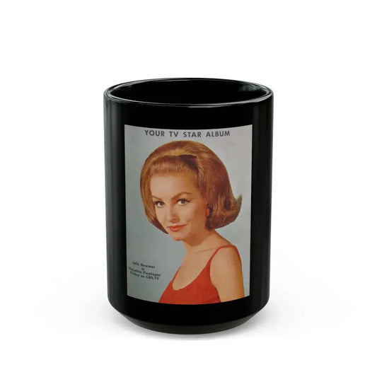 Julie Newmar #369 - T.V. Guide Photo '65 (Vintage Female Icon) Black Coffee Mug 15oz - Go Mug Yourself