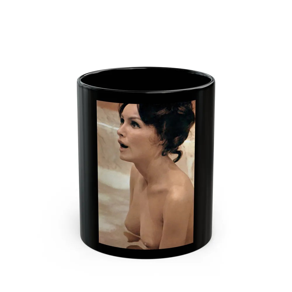 Julie Newmar #372 - Topless (Vintage Female Icon) Black Coffee Mug-11oz-Go Mug Yourself