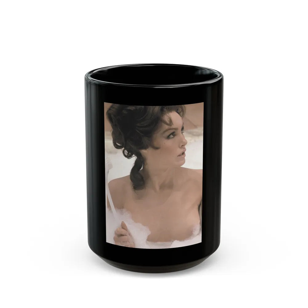 Julie Newmar #373 - Topless (Vintage Female Icon) Black Coffee Mug-15oz-Go Mug Yourself