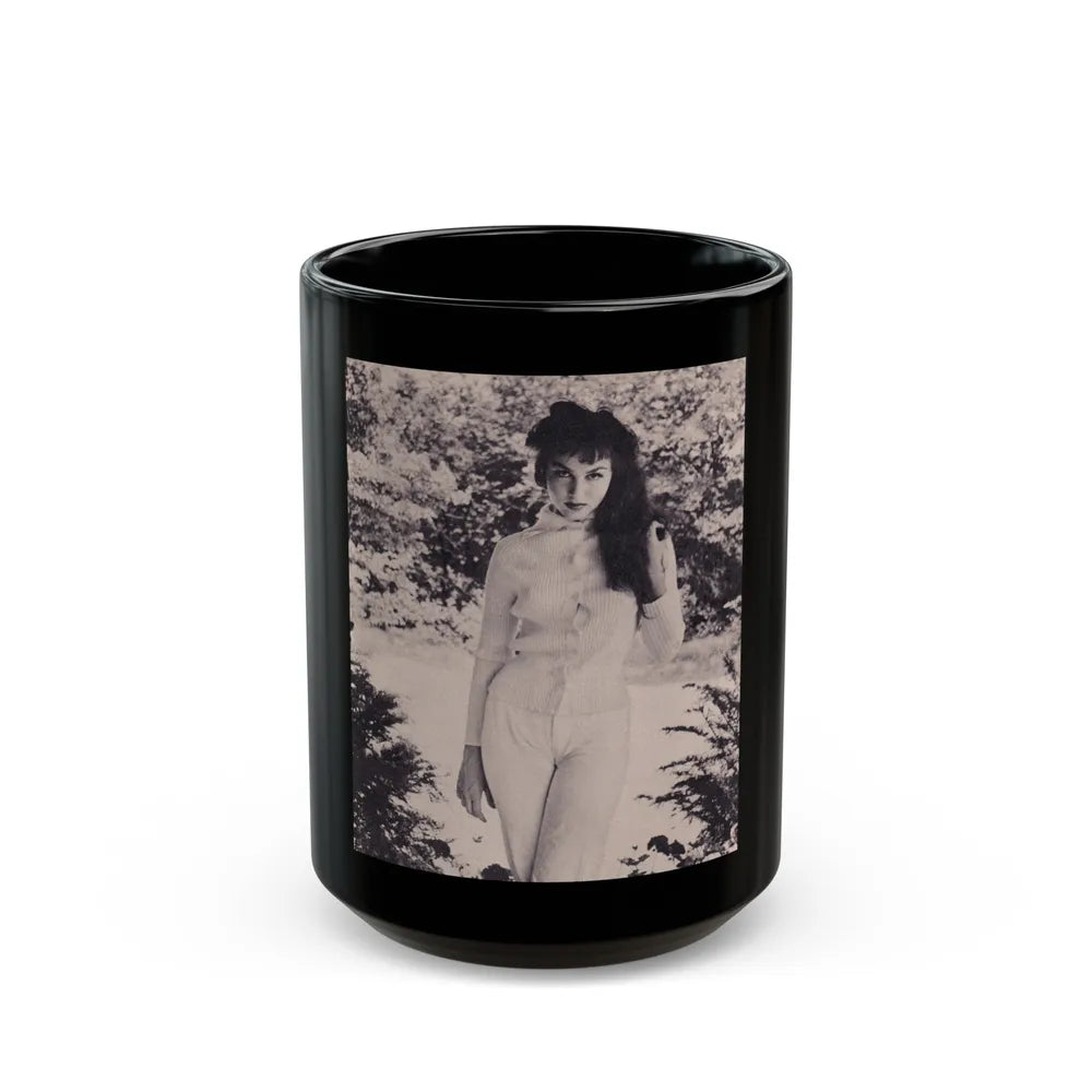 Julie Newmar #375 (Vintage Female Icon) Black Coffee Mug-15oz-Go Mug Yourself