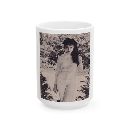 Julie Newmar #375 (Vintage Female Icon) White Coffee Mug 15oz - Go Mug Yourself