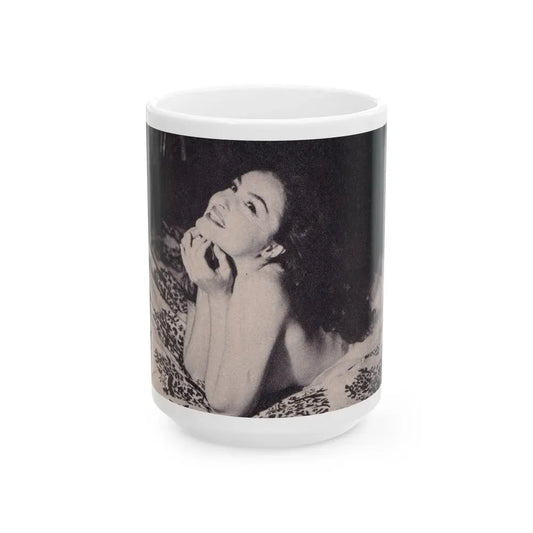 Julie Newmar #377 (Vintage Female Icon) White Coffee Mug 15oz - Go Mug Yourself