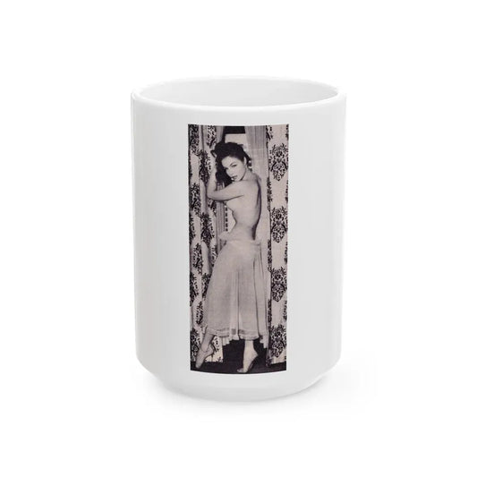 Julie Newmar #383 (Vintage Female Icon) White Coffee Mug 15oz - Go Mug Yourself