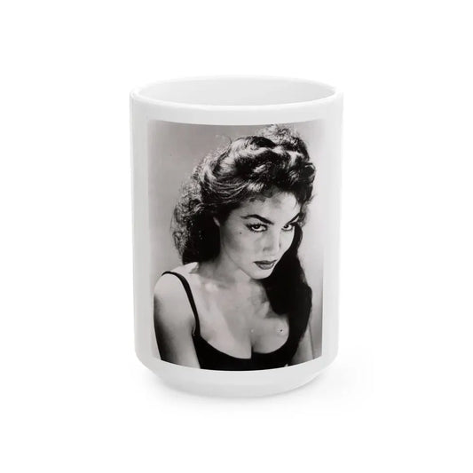 Julie Newmar #39 (Vintage Female Icon) White Coffee Mug 15oz - Go Mug Yourself