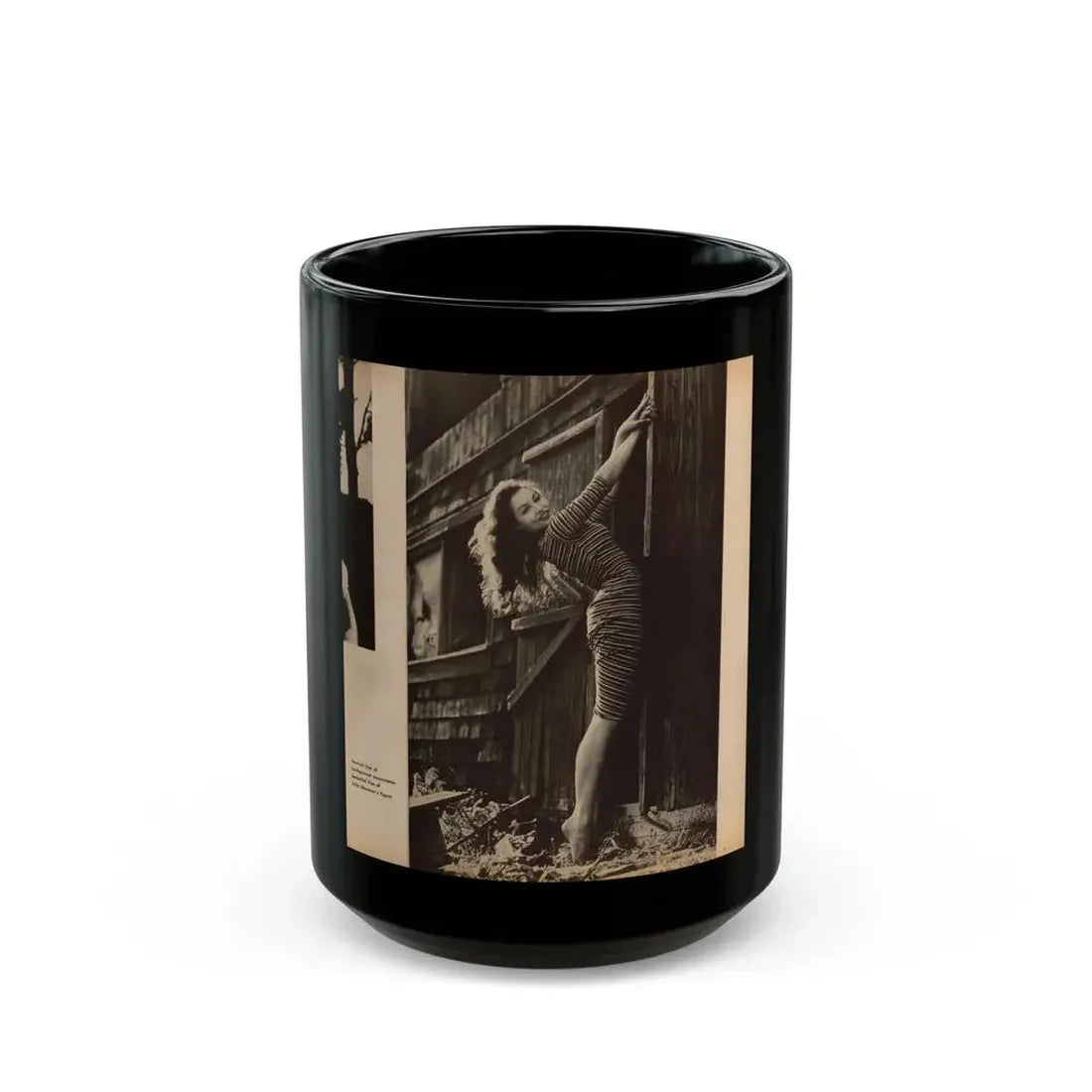 Julie Newmar #422 - 1 Page with, Julie+1 B&W Photo & Caption from Photography For Men - Glamour Issue Mag. July '58 (Vintage Female Icon) Black Coffee Mug 15oz - Go Mug Yourself