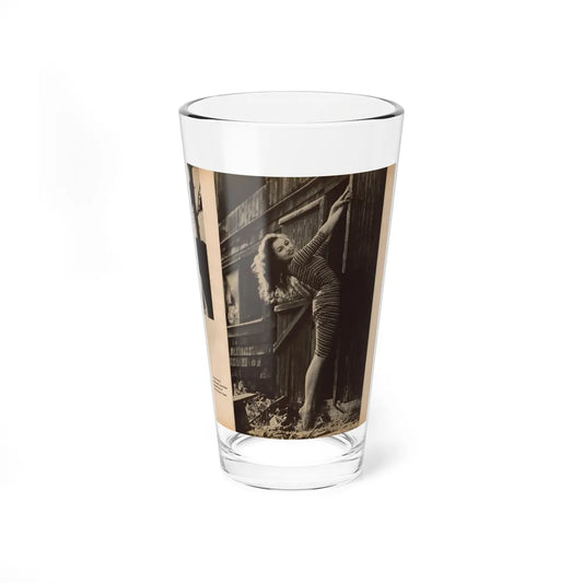 Julie Newmar #422 - 1 Page with, Julie+1 B&W Photo & Caption from Photography For Men - Glamour Issue Mag. July '58 (Vintage Female Icon) Pint Glass 16oz 16oz - Go Mug Yourself