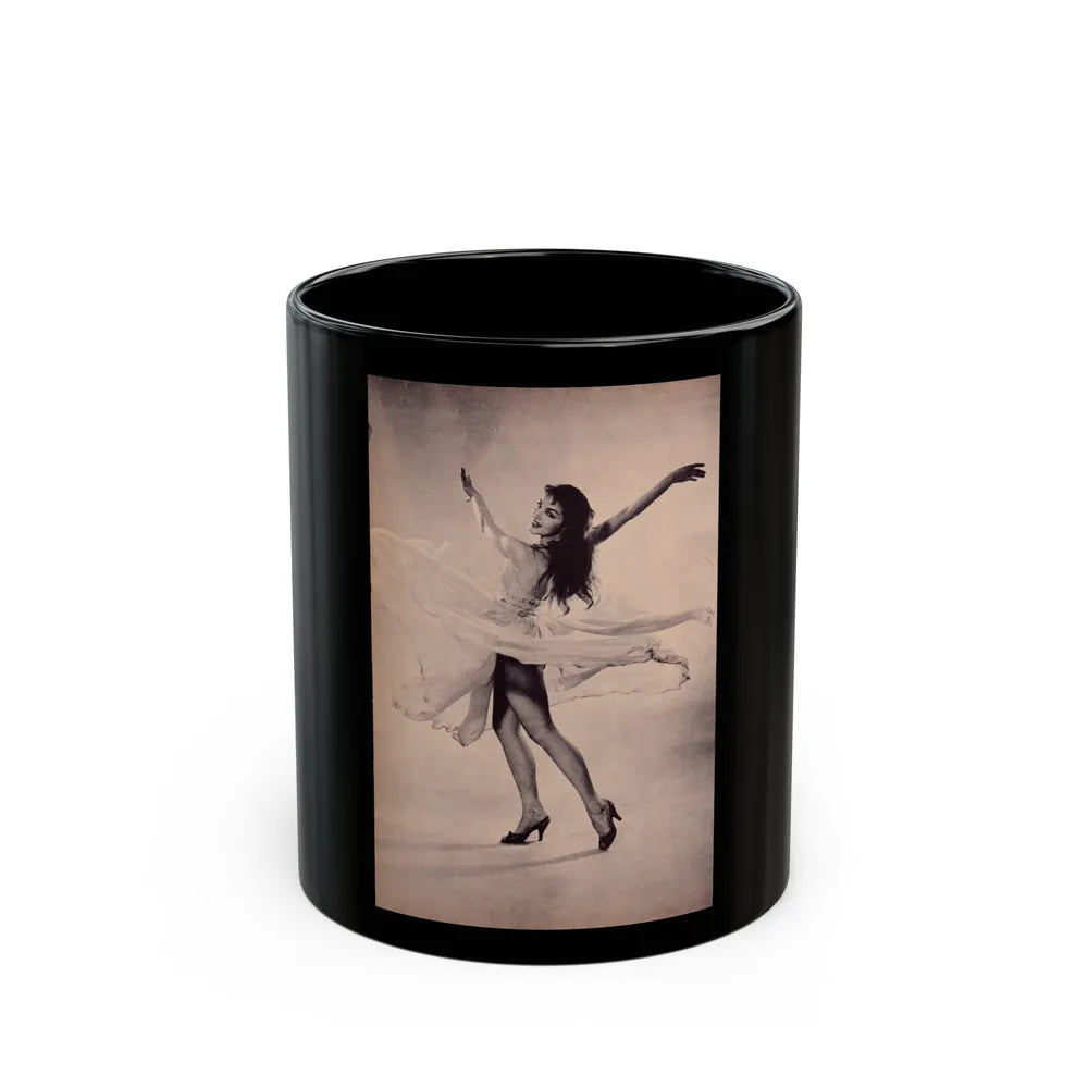 Julie Newmar #423 (Vintage Female Icon) Black Coffee Mug-11oz-Go Mug Yourself