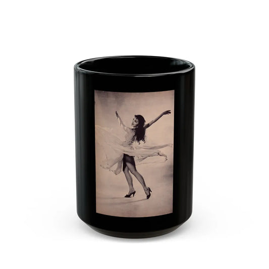 Julie Newmar #423 (Vintage Female Icon) Black Coffee Mug-15oz-Go Mug Yourself