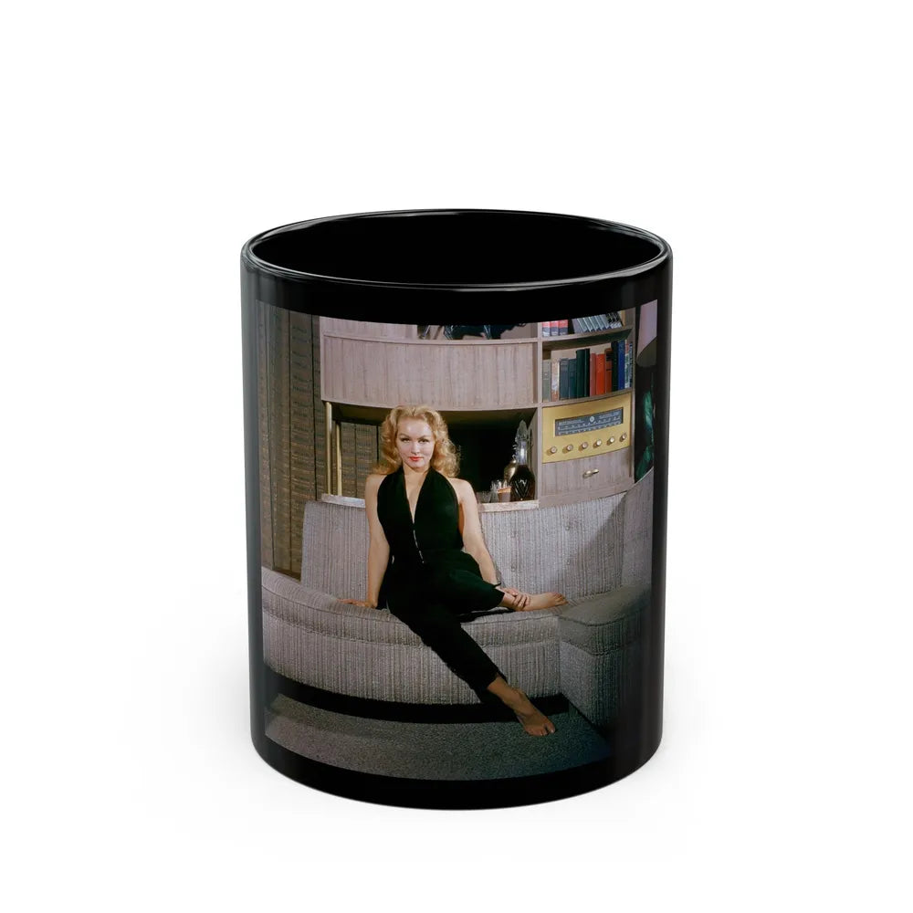 Julie Newmar #436 (Vintage Female Icon) Black Coffee Mug-11oz-Go Mug Yourself