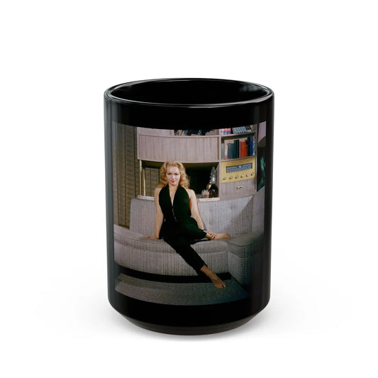 Julie Newmar #436 (Vintage Female Icon) Black Coffee Mug-15oz-Go Mug Yourself