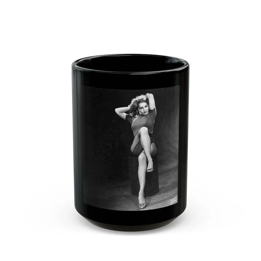 Julie Newmar #449 (Vintage Female Icon) Black Coffee Mug-15oz-Go Mug Yourself