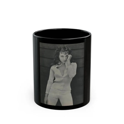 Julie Newmar #452 - Pages 44 Pages 1 of 2 with, Julie+1 Full Page B&W Photo from Bachelor Pin-Ups Issue #01 Mag. '57 (Vintage Female Icon) Black Coffee Mug 11oz - Go Mug Yourself