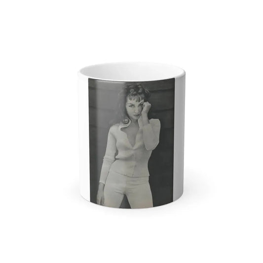 Julie Newmar #452 - [Pages 44] Pages 1 of 2 with, Julie+1 Full Page B&W Photo from Bachelor Pin-Ups Issue #01 Mag. '57 (Vintage Female Icon) Color Changing Coffee Mug 11oz - Go Mug Yourself