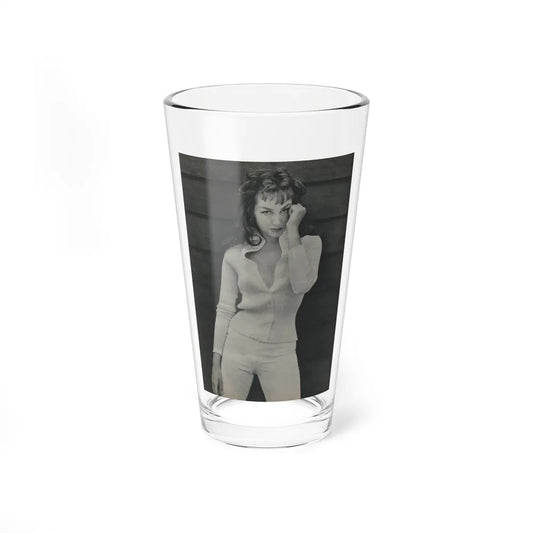 Julie Newmar #452 - Pages 44 Pages 1 of 2 with, Julie+1 Full Page B&W Photo from Bachelor Pin-Ups Issue #01 Mag. '57 (Vintage Female Icon) Pint Glass 16oz 16oz - Go Mug Yourself