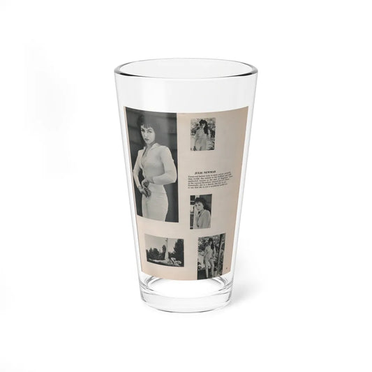 Julie Newmar #453 - Pages 45 Pages 2 of 2 with, Julie+5 B&W Photos & Caption from Bachelor Pin-Ups Issue #01 Mag. '57 (Vintage Female Icon) Pint Glass 16oz 16oz - Go Mug Yourself