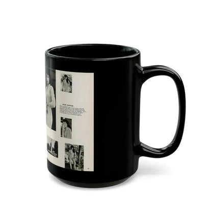 Julie Newmar #454 - Pages 44-45 Pages 1 & 2 of 2 with, Julie+6 B&W Photos & Caption from Bachelor Pin-Ups Issue #01 Mag. '57 (Vintage Female Icon) Black Coffee Mug - Go Mug Yourself