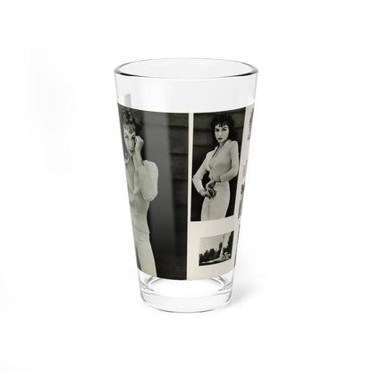 Julie Newmar #454 - Pages 44-45 Pages 1 & 2 of 2 with, Julie+6 B&W Photos & Caption from Bachelor Pin-Ups Issue #01 Mag. '57 (Vintage Female Icon) Pint Glass 16oz 16oz - Go Mug Yourself