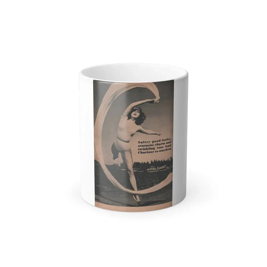 Julie Newmar #456 - [Intro to Julie] Introduction to Julie with, 1 B&W Photo & Caption from EYE Digest Mag. Dec. '53 (Vintage Female Icon) Color Changing Coffee Mug 11oz - Go Mug Yourself