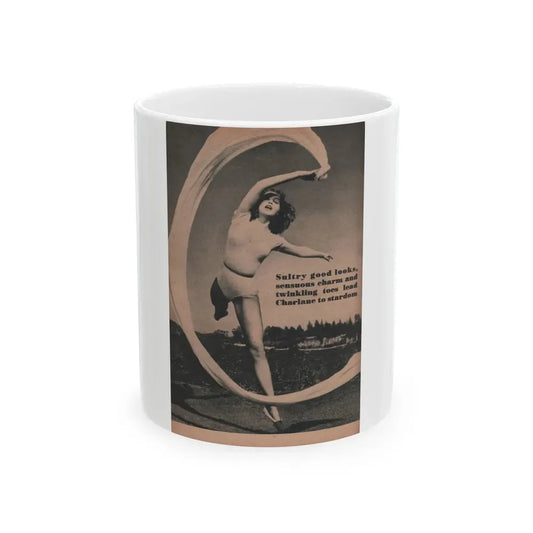 Julie Newmar #456 - Intro to Julie Introduction to Julie with, 1 B&W Photo & Caption from EYE Digest Mag. Dec. '53 (Vintage Female Icon) White Coffee Mug 11oz - Go Mug Yourself