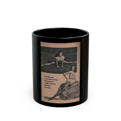Julie Newmar #458 - Pages 110 Pages 2 of 5 with, Julie+2 B&W Photos & Caption from EYE Digest Mag. Dec. '53 (Vintage Female Icon) Black Coffee Mug 11oz - Go Mug Yourself