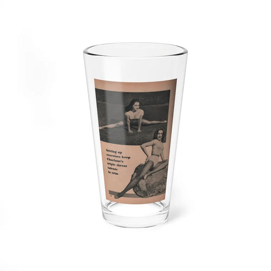 Julie Newmar #458 - Pages 110 Pages 2 of 5 with, Julie+2 B&W Photos & Caption from EYE Digest Mag. Dec. '53 (Vintage Female Icon) Pint Glass 16oz 16oz - Go Mug Yourself