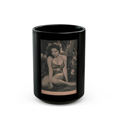 Julie Newmar #460 - Pages 112 Pages 4 of 5 with, Julie+1 Full Page B&W Photo from EYE Digest Mag. Dec. '53 (Vintage Female Icon) Black Coffee Mug 15oz - Go Mug Yourself
