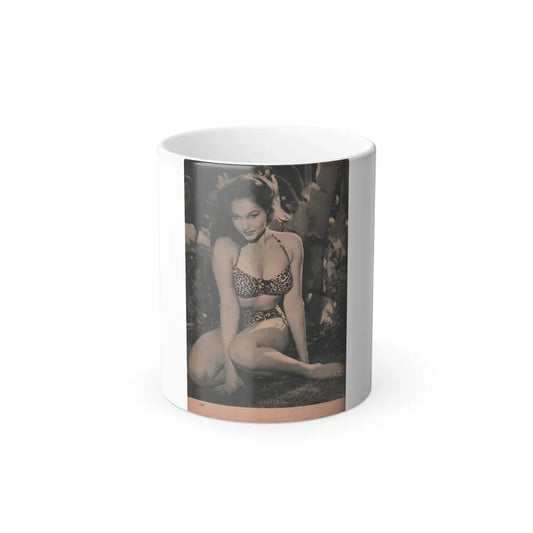 Julie Newmar #460 - [Pages 112] Pages 4 of 5 with, Julie+1 Full Page B&W Photo from EYE Digest Mag. Dec. '53 (Vintage Female Icon) Color Changing Coffee Mug 11oz - Go Mug Yourself