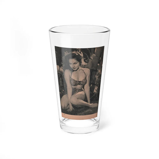 Julie Newmar #460 - Pages 112 Pages 4 of 5 with, Julie+1 Full Page B&W Photo from EYE Digest Mag. Dec. '53 (Vintage Female Icon) Pint Glass 16oz 16oz - Go Mug Yourself