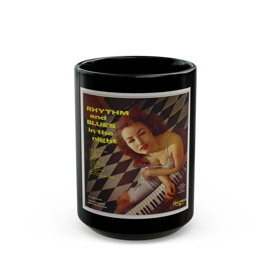 Julie Newmar #465 (Vintage Female Icon) Black Coffee Mug-15oz-Go Mug Yourself