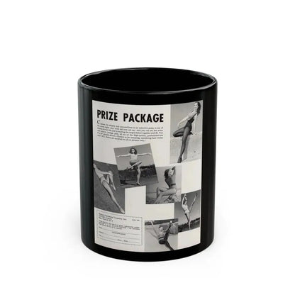 Julie Newmar #479 - Reverse side of Cover with, Julie Add for B&W 8x10 Photo Sale from COVER GIRLS MODELS Mag. June '54 (Vintage Female Icon) Black Coffee Mug 11oz - Go Mug Yourself