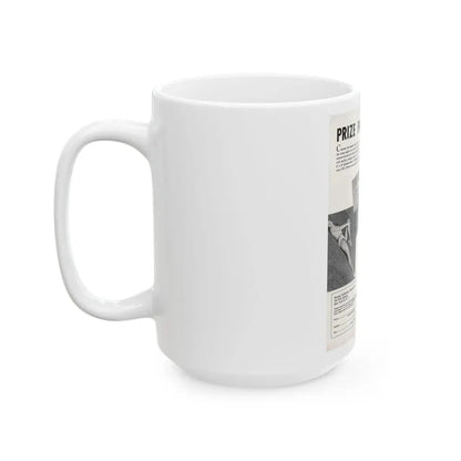 Julie Newmar #479 - Reverse side of Cover with, Julie Add for B&W 8x10 Photo Sale from COVER GIRLS MODELS Mag. June '54 (Vintage Female Icon) White Coffee Mug - Go Mug Yourself