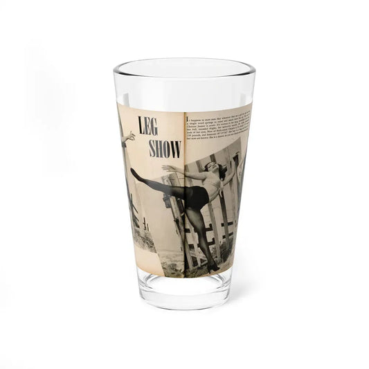Julie Newmar #481 - Pages 38-39 Pages 3 & 4 of 4 with, Julie+3 B&W Photos & Short Paragraph from COVER GIRLS MODELS Mag. June '54 (Vintage Female Icon) Pint Glass 16oz 16oz - Go Mug Yourself