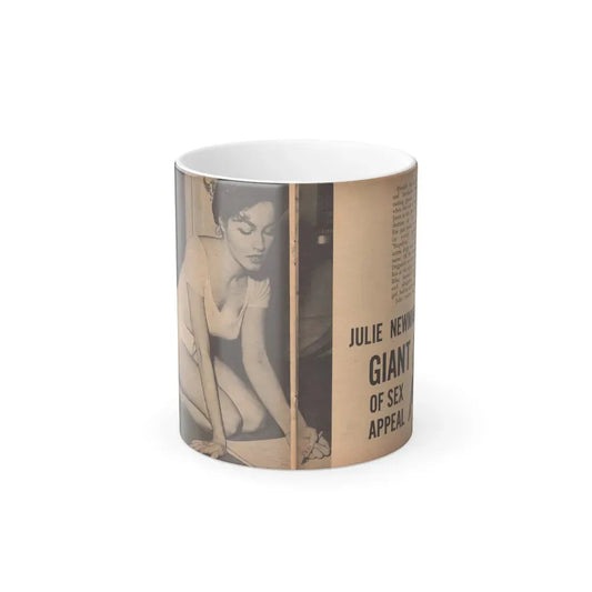 Julie Newmar #482 - [Pages 36-37] Pages, 1 & 2 of 5 with, Julie+2 B&W Photos, Caption & Article from Glance Pocket Mag. Dec. '57 (Vintage Female Icon) Color Changing Coffee Mug 11oz - Go Mug Yourself