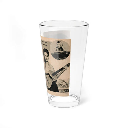 Julie Newmar #492 - Pags 52-53 Pages 3 & 4 of 8 with, Julie+4 B&W Photos & 2 Captions from EYE Digest Mag. December '54 (Vintage Female Icon) Pint Glass 16oz - Go Mug Yourself