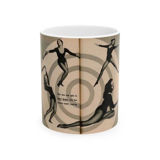 Julie Newmar #494 - Pages 56-57 Pages 7 & 8 of 8 with, 4 B&W Photos & 1 Caption from EYE Digest Mag. December '54 (Vintage Female Icon) White Coffee Mug 11oz - Go Mug Yourself