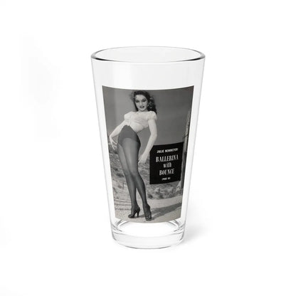 Julie Newmar #495 - Reverse side of back cover with, Intro to Julie and 1 B&W Photo & Caption from EYE Digest Mag. December '54 (Vintage Female Icon) Pint Glass 16oz 16oz - Go Mug Yourself