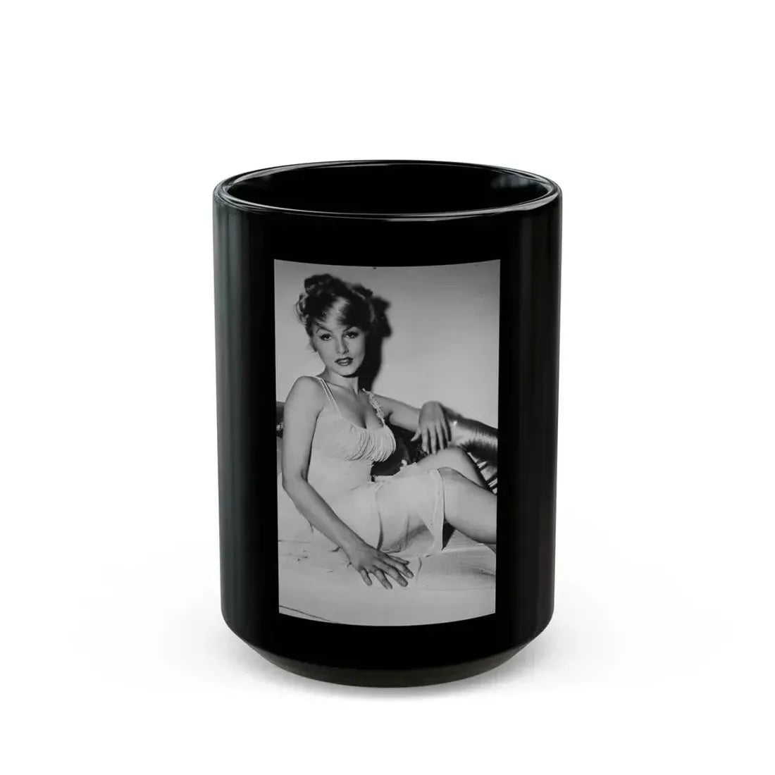Julie Newmar #496 (Vintage Female Icon) Black Coffee Mug 15oz - Go Mug Yourself