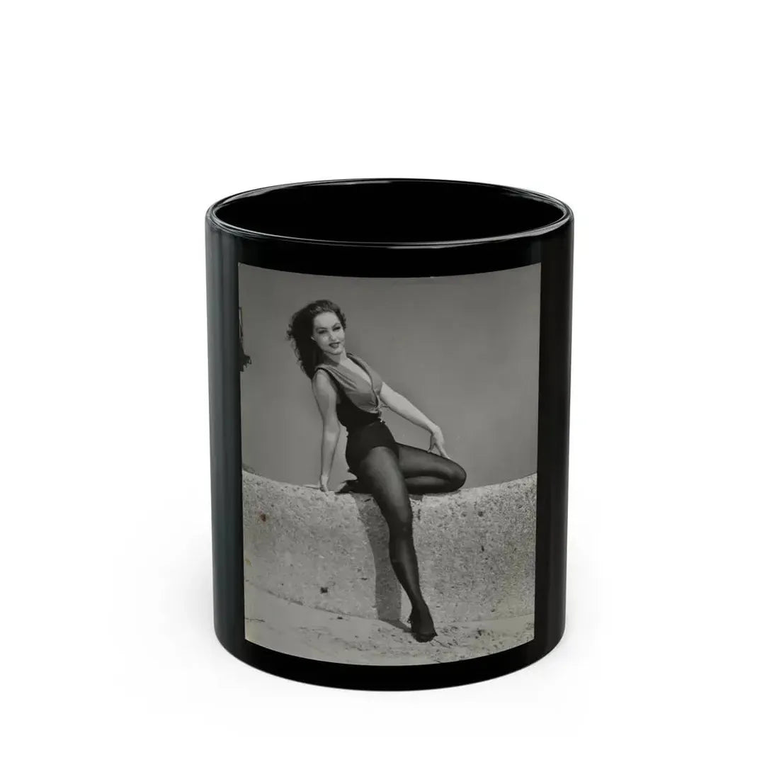 Julie Newmar #506 (Vintage Female Icon) Black Coffee Mug 11oz - Go Mug Yourself
