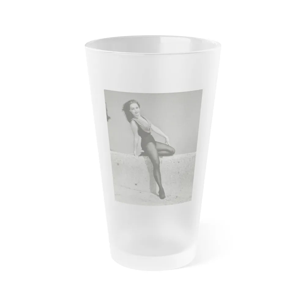 Julie Newmar #506 (Vintage Female Icon) Frosted Pint Glass 16oz-16oz-Frosted-Go Mug Yourself