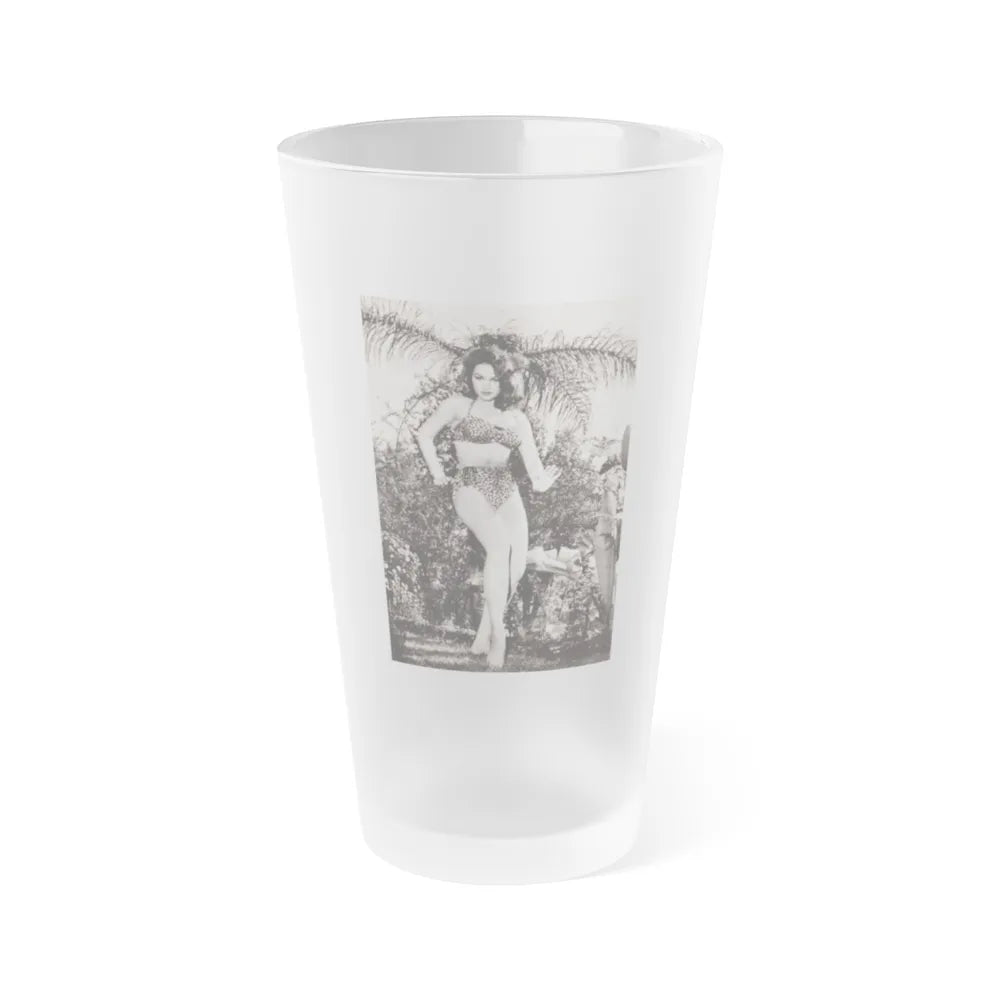 Julie Newmar #586 (Vintage Female Icon) Frosted Pint Glass 16oz-16oz-Frosted-Go Mug Yourself