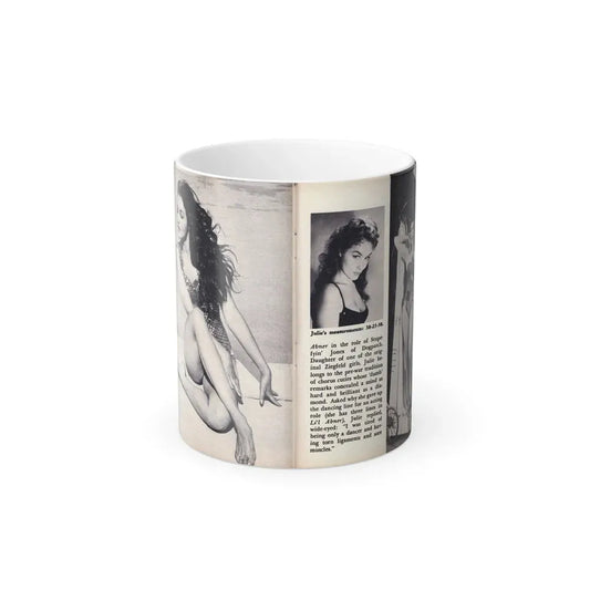 Julie Newmar #600 - [Pages 24-25] Pages 3 & 4 of 4 with, Julie+3 B&W Photos & Article ending from SHOW Pocket Mag. May '57 (Vintage Female Icon) Color Changing Coffee Mug 11oz - Go Mug Yourself