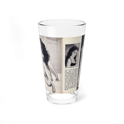 Julie Newmar #600 - Pages 24-25 Pages 3 & 4 of 4 with, Julie+3 B&W Photos & Article ending from SHOW Pocket Mag. May '57 (Vintage Female Icon) Pint Glass 16oz 16oz - Go Mug Yourself