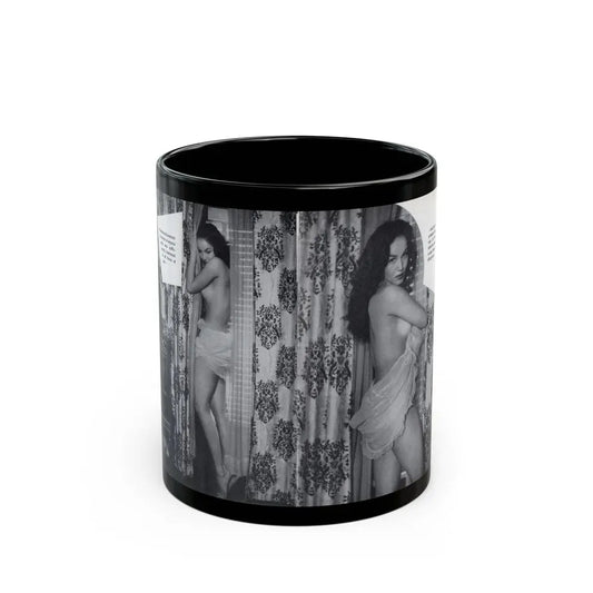 Julie Newmar #603 - Pages 18-19 Pages 5 & 6 of 6 with, 2 B&W Photos & Captions from SPICK Pocket Mag. April '58 (Vintage Female Icon) Black Coffee Mug 11oz - Go Mug Yourself