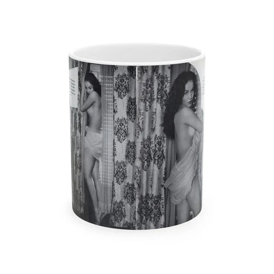 Julie Newmar #603 - Pages 18-19 Pages 5 & 6 of 6 with, 2 B&W Photos & Captions from SPICK Pocket Mag. April '58 (Vintage Female Icon) White Coffee Mug 11oz - Go Mug Yourself