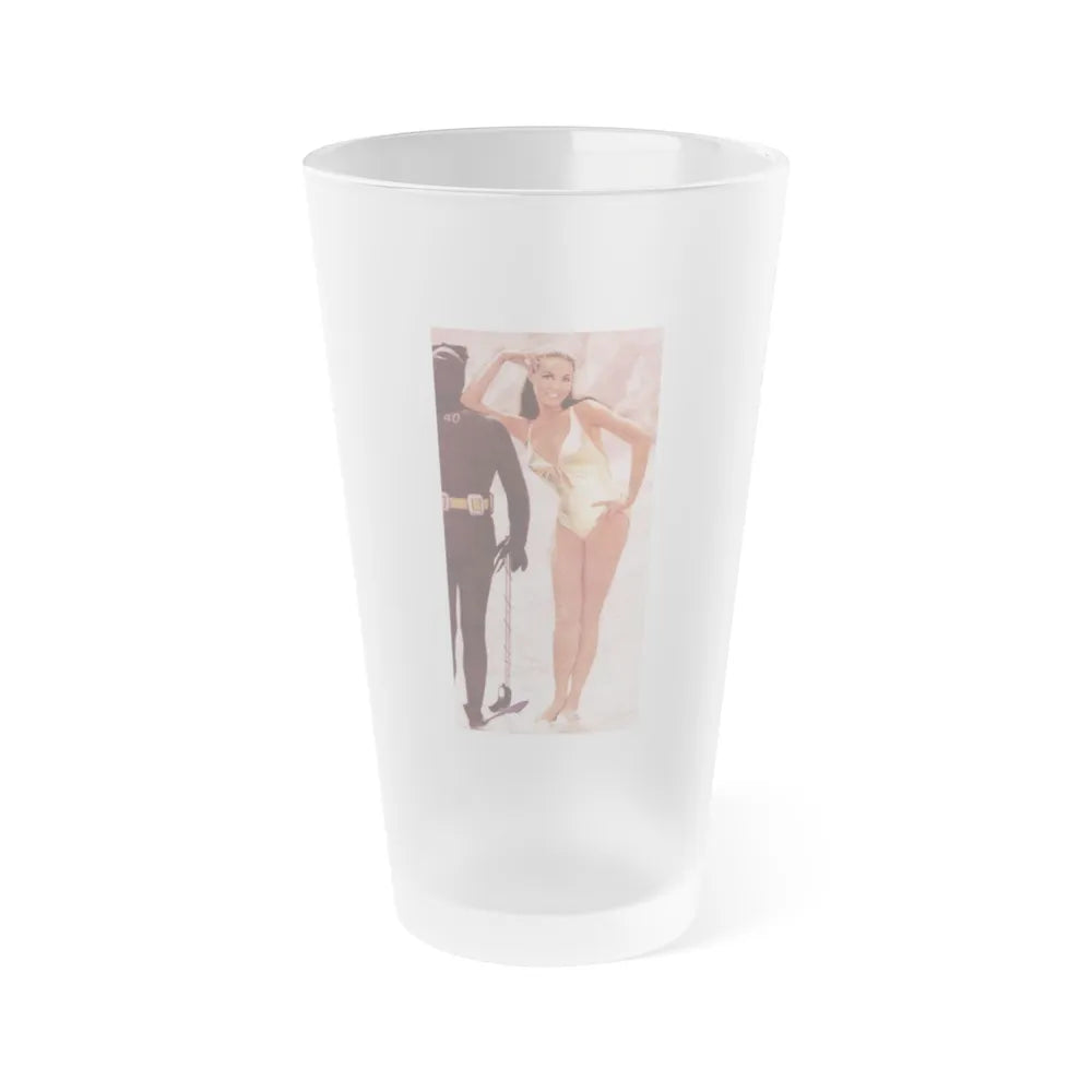 Julie Newmar #61 (Vintage Female Icon) Frosted Pint Glass 16oz-16oz-Frosted-Go Mug Yourself