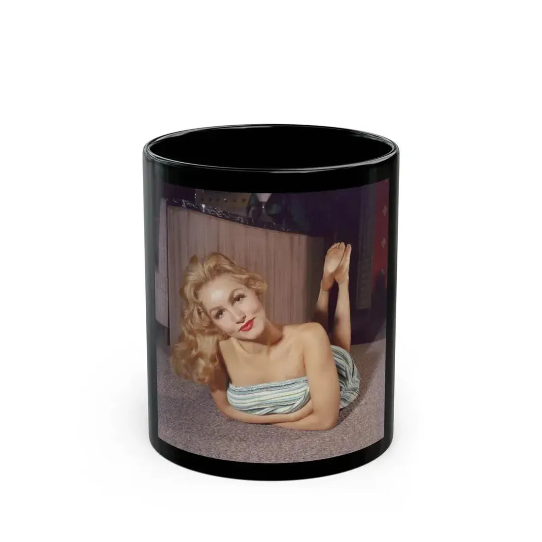 Julie Newmar #638 (Vintage Female Icon) Black Coffee Mug 11oz - Go Mug Yourself