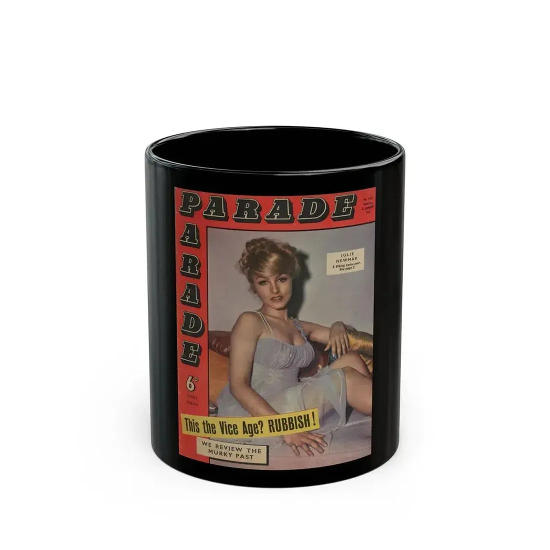 Julie Newmar #661 (Vintage Female Icon) Black Coffee Mug 11oz - Go Mug Yourself